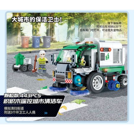 WISE BLOCK HA389131 389131 non  XE ĐIỆN ĐIỀU KHIỂN TỪ XA THÀNH PHỐ bộ đồ chơi xếp lắp ráp ghép mô hình City 443 khối