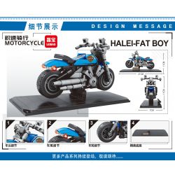 LEIBAO 8158 non  XE MÔ TÔ CẬU BÉ MẬP HARLEY bộ đồ chơi xếp lắp ráp ghép mô hình Motorcycle Motorbike MOTORCYCLE HARLEY-DAVIDSON FAT BOY Xe Hai Bánh 289 khối