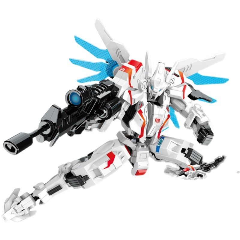 Enlighten 74023 Qman 74023 non  HOLY ANGEL MECHA ĐUA XE bộ đồ chơi xếp lắp ráp ghép mô hình 251 khối