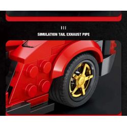 REBRICKABLE MOC-93918 93918 MOC93918 REOBRIX 11027 non  FERRARI DAYTONA SP3 bộ đồ chơi xếp lắp ráp ghép mô hình Speed Champions Racing Cars Đua Xe Công Thức 306 khối