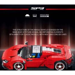 REOBRIX 11026 non  FERRARI DAYTONA SP3 1:16 tỷ lệ 1:16 bộ đồ chơi xếp lắp ráp ghép mô hình Creator Expert Chuyên Gia Sáng Tạo 1168 khối
