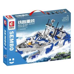 SEMBO 105732 non  022 TÀU PHÓNG TÊN LỬA bộ đồ chơi xếp lắp ráp ghép mô hình Iron Blood Heavy Equipment IRON BLOOD HEAVY EQUIPMENT TYPE 022 MISSILE BOAT Đặc Nhiệm Máu Và Sắt 935 khối