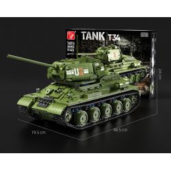 TA GAOLE T4014 4014 non  XE TĂNG T34 bộ đồ chơi xếp lắp ráp ghép mô hình Military Army TANK T34 Quân Sự Bộ Đội 2052 khối