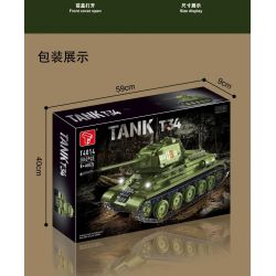 TA GAOLE T4014 4014 non  XE TĂNG T34 bộ đồ chơi xếp lắp ráp ghép mô hình Military Army TANK T34 Quân Sự Bộ Đội 2052 khối