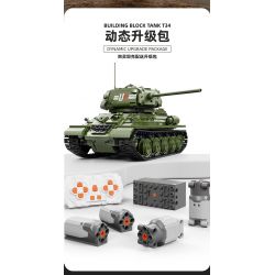 TA GAOLE T4014 4014 non  XE TĂNG T34 bộ đồ chơi xếp lắp ráp ghép mô hình Military Army TANK T34 Quân Sự Bộ Đội 2052 khối