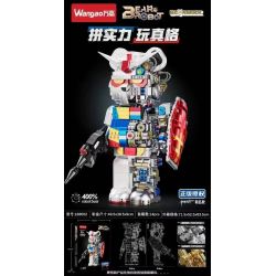 WANGAO 188002 non  GẤU CƠ GUNDAM 400% bộ đồ chơi xếp lắp ráp ghép mô hình BEAR ROBOT 1681 khối
