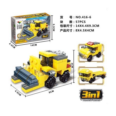 LITTLE COMPANION 416-6 non  BẢO VỆ TÍCH LŨY bộ đồ chơi xếp lắp ráp ghép mô hình Creator 3 In 1 Sáng Tạo Với 3 Mẫu 57 khối