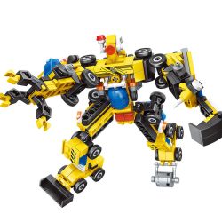 YONG LEXING 88002 non  KẾT HỢP KỸ THUẬT THÀNH PHỐ MECH 8 bộ đồ chơi xếp lắp ráp ghép mô hình 361 khối