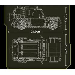 YONG LEXING 11017 non  LAND ROVER DEFENDER LÙI XE bộ đồ chơi xếp lắp ráp ghép mô hình  Kỹ Thuật Công Nghệ Cao Mô Hình Phương Tiện 522 khối