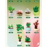 QIZHILE 92015 non  DÒNG MỌNG NƯỚC 12 LOẠI bộ đồ chơi xếp lắp ráp ghép mô hình Creator SUCCULENTS Sáng Tạo