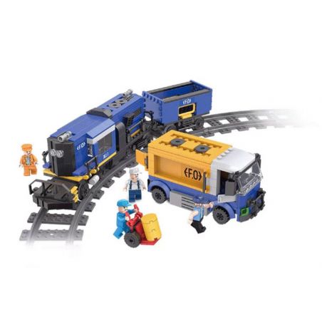 FORANGE FC3613 3613 non  TÀU CHỞ HÀNG QUÁ CẢNH bộ đồ chơi xếp lắp ráp ghép mô hình Trains THE TRAIN Tàu Hỏa 624 khối