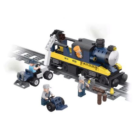 FORANGE FC3610 3610 non  TÀU CHỞ GỖ bộ đồ chơi xếp lắp ráp ghép mô hình Trains THE TRAIN Tàu Hỏa 365 khối