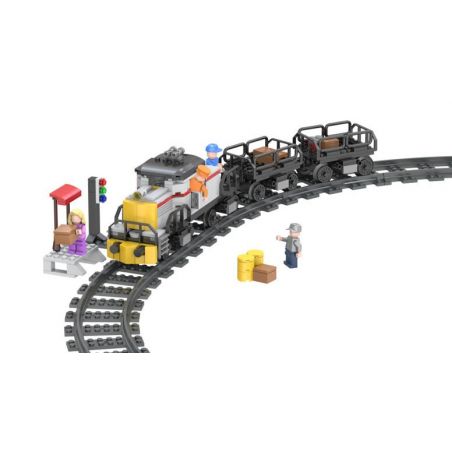 FORANGE FC3611 3611 non  TÀU ĐIỆN CHỞ HÀNG bộ đồ chơi xếp lắp ráp ghép mô hình Trains THE TRAIN Tàu Hỏa 433 khối