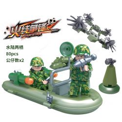 GUDI 8022 non  LƯỠNG CƯ bộ đồ chơi xếp lắp ráp ghép mô hình Military Army FIREWIRE Quân Sự Bộ Đội 80 khối