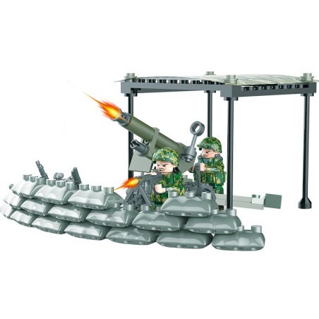 GUDI 8020 non  BẢO HIỂM PHÁO BINH bộ đồ chơi xếp lắp ráp ghép mô hình Military Army FIREWIRE Quân Sự Bộ Đội 84 khối