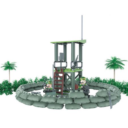 GUDI 8019 non  BÀI RỪNG bộ đồ chơi xếp lắp ráp ghép mô hình Military Army FIREWIRE Quân Sự Bộ Đội 73 khối