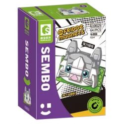 SEMBO 610029 non  MÈO SANG TRỌNG bộ đồ chơi xếp lắp ráp ghép mô hình Fridge Refrigerator Magnets FRIDGE MAGNETS Nam Châm Dính Tủ Lạnh 64 khối