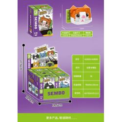 SEMBO 610026 non  MÈO MÀU XANH bộ đồ chơi xếp lắp ráp ghép mô hình Fridge Refrigerator Magnets FRIDGE MAGNETS Nam Châm Dính Tủ Lạnh 61 khối
