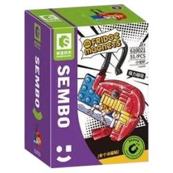 SEMBO 610021 non  TÔM CÀNG bộ đồ chơi xếp lắp ráp ghép mô hình Fridge Refrigerator Magnets FRIDGE MAGNETS Nam Châm Dính Tủ Lạnh 51 khối