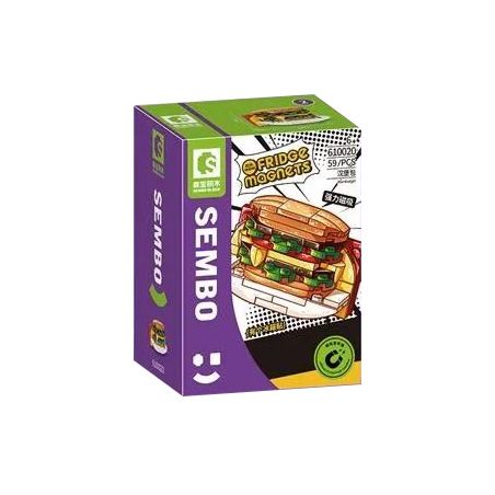 SEMBO 610020 non  BÁNH HAMBURGER bộ đồ chơi xếp lắp ráp ghép mô hình Fridge Refrigerator Magnets FRIDGE MAGNETS Nam Châm Dính Tủ Lạnh 59 khối