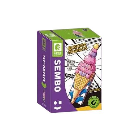 SEMBO 610019 non  KEM bộ đồ chơi xếp lắp ráp ghép mô hình Fridge Refrigerator Magnets FRIDGE MAGNETS Nam Châm Dính Tủ Lạnh 61 khối