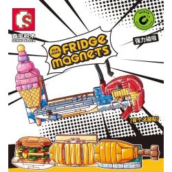 SEMBO 610019 non  KEM bộ đồ chơi xếp lắp ráp ghép mô hình Fridge Refrigerator Magnets FRIDGE MAGNETS Nam Châm Dính Tủ Lạnh 61 khối