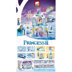 ELEPHANT JX1239 1239 non  THIÊN ĐƯỜNG BĂNG VÀ TUYẾT 8 KẾT HỢP bộ đồ chơi xếp lắp ráp ghép mô hình Frozen PRINCESS Nữ Hoàng Băng Giá