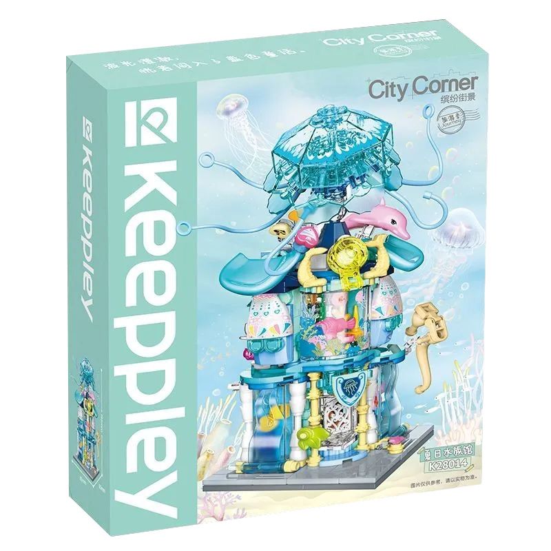MINISO MK28014 28014 KEEPPLEY K28014 28014 non  CHẾ ĐỘ XEM PHỐ THỦY CUNG MÙA HÈ bộ đồ chơi xếp lắp ráp ghép mô hình Mini Modular Đường Phố Thu Nhỏ 418 khối