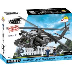 COBI CHARACTER BUILDING 5816 non  MÁY BAY TRỰC THĂNG UH-60 BLACK HAWK bộ đồ chơi xếp lắp ráp ghép mô hình Military Army UH-60 BLACK HAWK HELICOPTER Quân Sự Bộ Đội 1080 khối