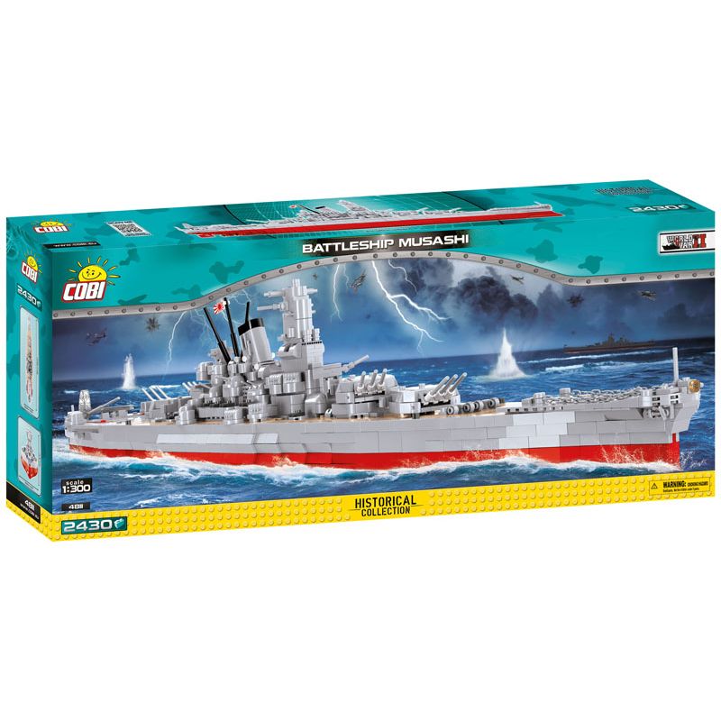 COBI CHARACTER BUILDING 4811 non  CHIẾN HẠM MUSASHI tỷ lệ 1:300 bộ đồ chơi xếp lắp ráp ghép mô hình Military Army BATTLESHIP MUSASHI Quân Sự Bộ Đội 2430 khối