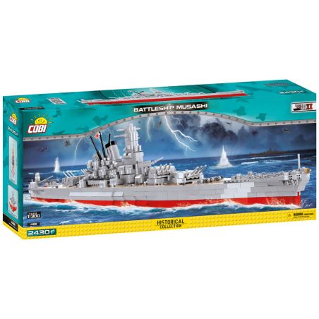 COBI CHARACTER BUILDING 4811 non  CHIẾN HẠM MUSASHI tỷ lệ 1:300 bộ đồ chơi xếp lắp ráp ghép mô hình Military Army BATTLESHIP MUSASHI Quân Sự Bộ Đội 2430 khối