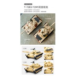 SLUBAN M38-B1011 B1011 1011 M38B1011 38-B1011 non  XE TĂNG CHIẾN ĐẤU CHỦ LỰC BIẾN THỂ KÉP T-72B3 T72M1 bộ đồ chơi xếp lắp ráp ghép mô hình Military Army Quân Sự Bộ Đội 770 khối
