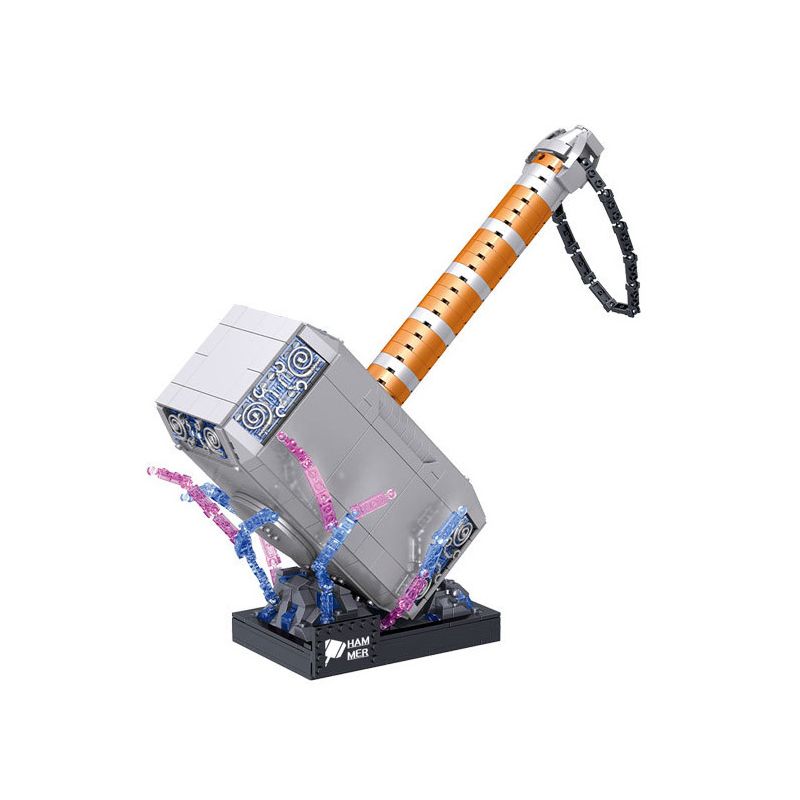 ZHEGAO 01037 non  CÂY BÚA bộ đồ chơi xếp lắp ráp ghép mô hình Marvel Super Heroes HAMMER Siêu Anh Hùng Marvel 975 khối