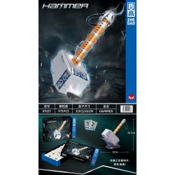 ZHEGAO 01037 non  CÂY BÚA bộ đồ chơi xếp lắp ráp ghép mô hình Marvel Super Heroes HAMMER Siêu Anh Hùng Marvel 975 khối
