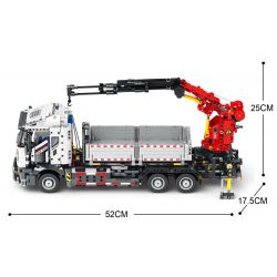 REOBRIX 22011 non  XE NÂNG bộ đồ chơi xếp lắp ráp ghép mô hình  MECHANICAL CRANE TRUCK Kỹ Thuật Công Nghệ Cao Mô Hình Phương Tiện 2328 khối