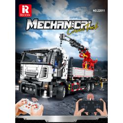 REOBRIX 22011 non  XE NÂNG bộ đồ chơi xếp lắp ráp ghép mô hình  MECHANICAL CRANE TRUCK Kỹ Thuật Công Nghệ Cao Mô Hình Phương Tiện 2328 khối