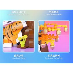 QIZHILE E02702 02702 non  CON BÒ SỮA bộ đồ chơi xếp lắp ráp ghép mô hình Creator MONEY TIGER Sáng Tạo 303 khối