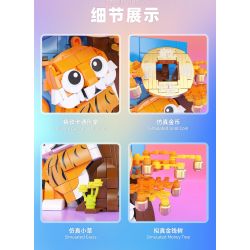 QIZHILE E02702 02702 non  CON BÒ SỮA bộ đồ chơi xếp lắp ráp ghép mô hình Creator MONEY TIGER Sáng Tạo 303 khối