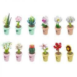 JAKI JK2658 2658 non  LY TRÀ SỮA CHẬU CÂY XANH 12 LOẠI bộ đồ chơi xếp lắp ráp ghép mô hình