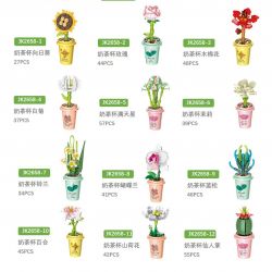 JAKI JK2658 2658 non  LY TRÀ SỮA CHẬU CÂY XANH 12 LOẠI bộ đồ chơi xếp lắp ráp ghép mô hình