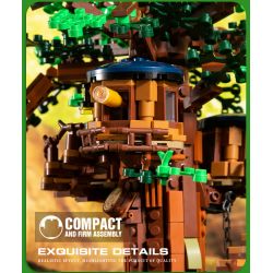 BEAUTY AND 13013 non  CUỐN SÁCH NGÔI NHÀ TRÊN CÂY TRONG RỪNG bộ đồ chơi xếp lắp ráp ghép mô hình MAGIC BOOK 969 khối