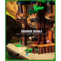 BEAUTY AND 13013 non  CUỐN SÁCH NGÔI NHÀ TRÊN CÂY TRONG RỪNG bộ đồ chơi xếp lắp ráp ghép mô hình MAGIC BOOK 969 khối