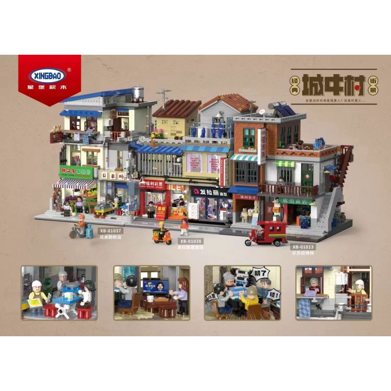 XINGBAO XB-01038 01038 XB01038 non  LÀNG ĐÔ THỊ TIỆM HỚT TÓC FARALI bộ đồ chơi xếp lắp ráp ghép mô hình Creator Sáng Tạo