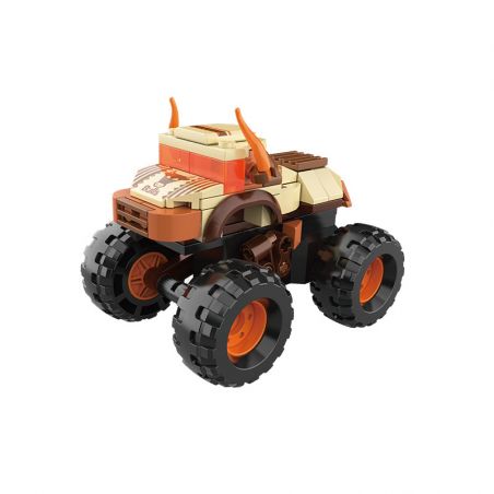 JAKI JK9036 9036 non  XE TẢI QUÁI VẬT WILD IRON BULL KÉO LẠI bộ đồ chơi xếp lắp ráp ghép mô hình Racers THE UNIVERSE OF CARS Đua Tốc Độ 77 khối