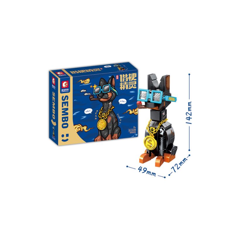 SEMBO 613106 non  MỆT MỎI NHƯ MỘT CON CHÓ bộ đồ chơi xếp lắp ráp ghép mô hình 188 khối