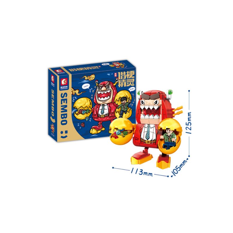 SEMBO 613104 non  CÔNG ĐOẠN LỘT CUA bộ đồ chơi xếp lắp ráp ghép mô hình 321 khối