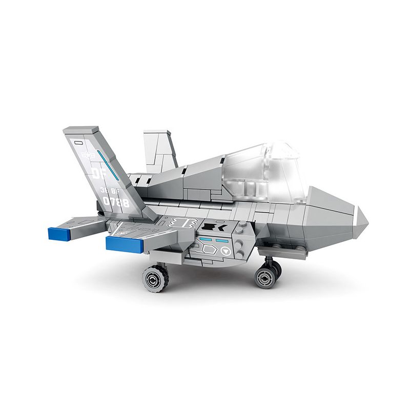 JUHANG TECHNOLOGY 89008 non  PHIÊN BẢN Q MÁY BAY CHIẾN ĐẤU THẾ HỆ THỨ NĂM F-35 LIGHTNING bộ đồ chơi xếp lắp ráp ghép mô hình Military Army F-35 LIGHTNING II Quân Sự Bộ Đội 498 khối