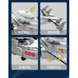 JUHANG TECHNOLOGY 88015 REOBRIX 33029 non  CẢNH SÁT HÀNG KHÔNG KJ-600 bộ đồ chơi xếp lắp ráp ghép mô hình Creator KJ-600 AWACS FIGHTER Sáng Tạo 1144 khối