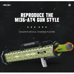 REOBRIX 77027 non  SÚNG PHÓNG TÊN LỬA CHỐNG TĂNG AT-4 bộ đồ chơi xếp lắp ráp ghép mô hình Military Army M136 ANTITANK GRENADE LAUNCHER Quân Sự Bộ Đội 1748 khối