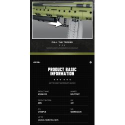 REOBRIX 77027 non  SÚNG PHÓNG TÊN LỬA CHỐNG TĂNG AT-4 bộ đồ chơi xếp lắp ráp ghép mô hình Military Army M136 ANTITANK GRENADE LAUNCHER Quân Sự Bộ Đội 1748 khối